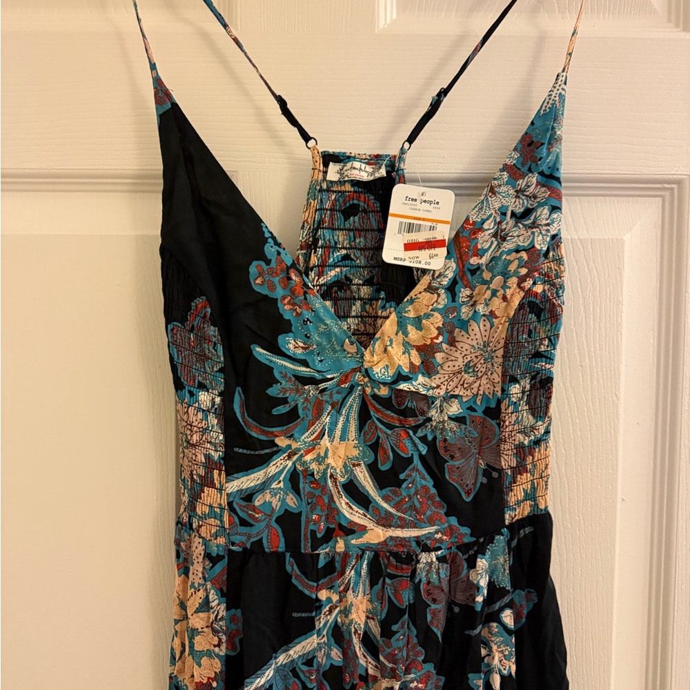 Free People Black and Blue Floral Dress